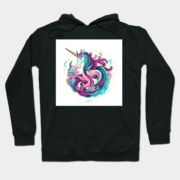 Unicorn with colorful hair Hoodie by Greenbubble